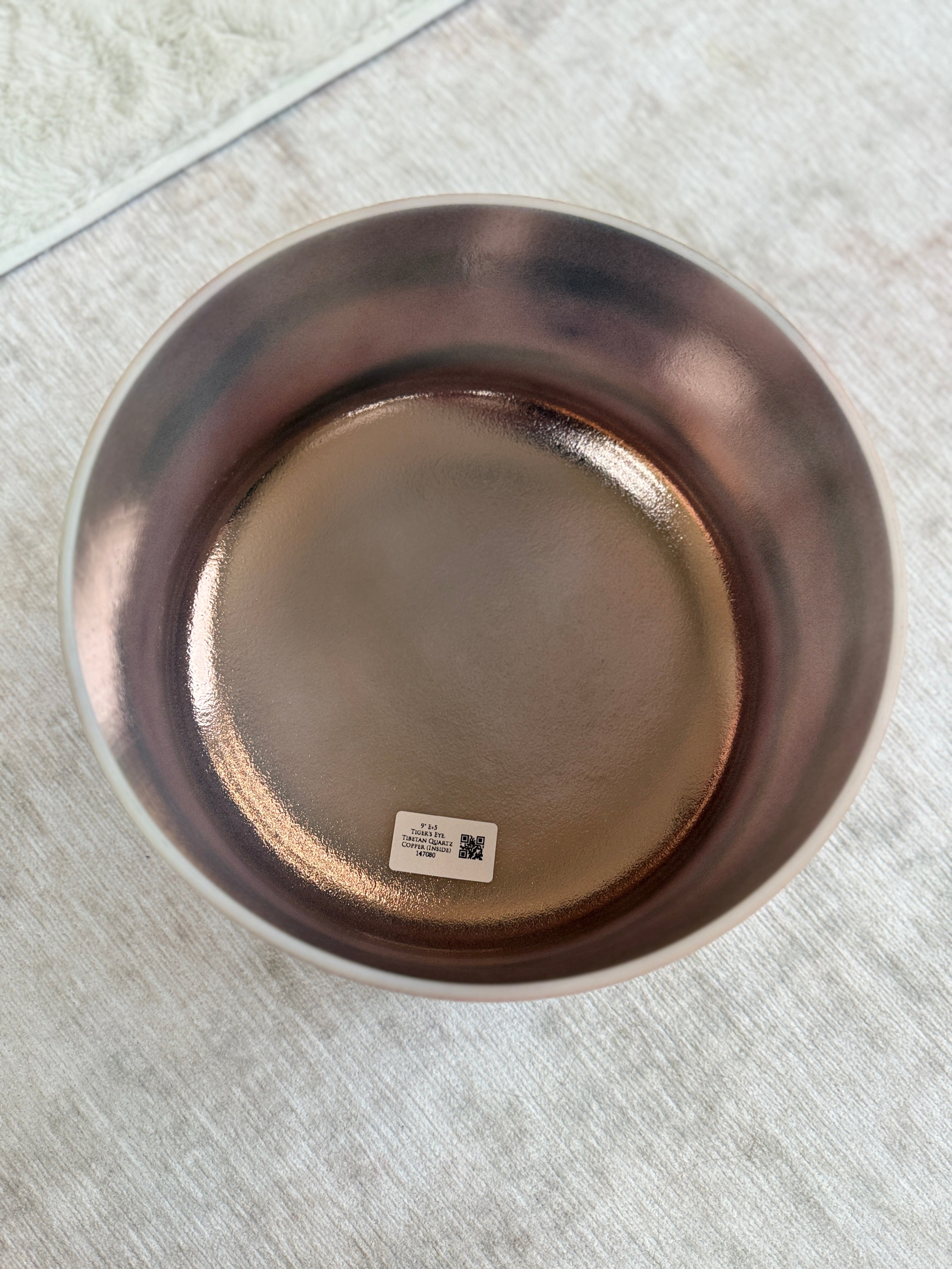 9" E+5 Tiger's Eye, Tibetan Quartz Copper 147080 Crystal Tones® Alchemy Singing Bowl