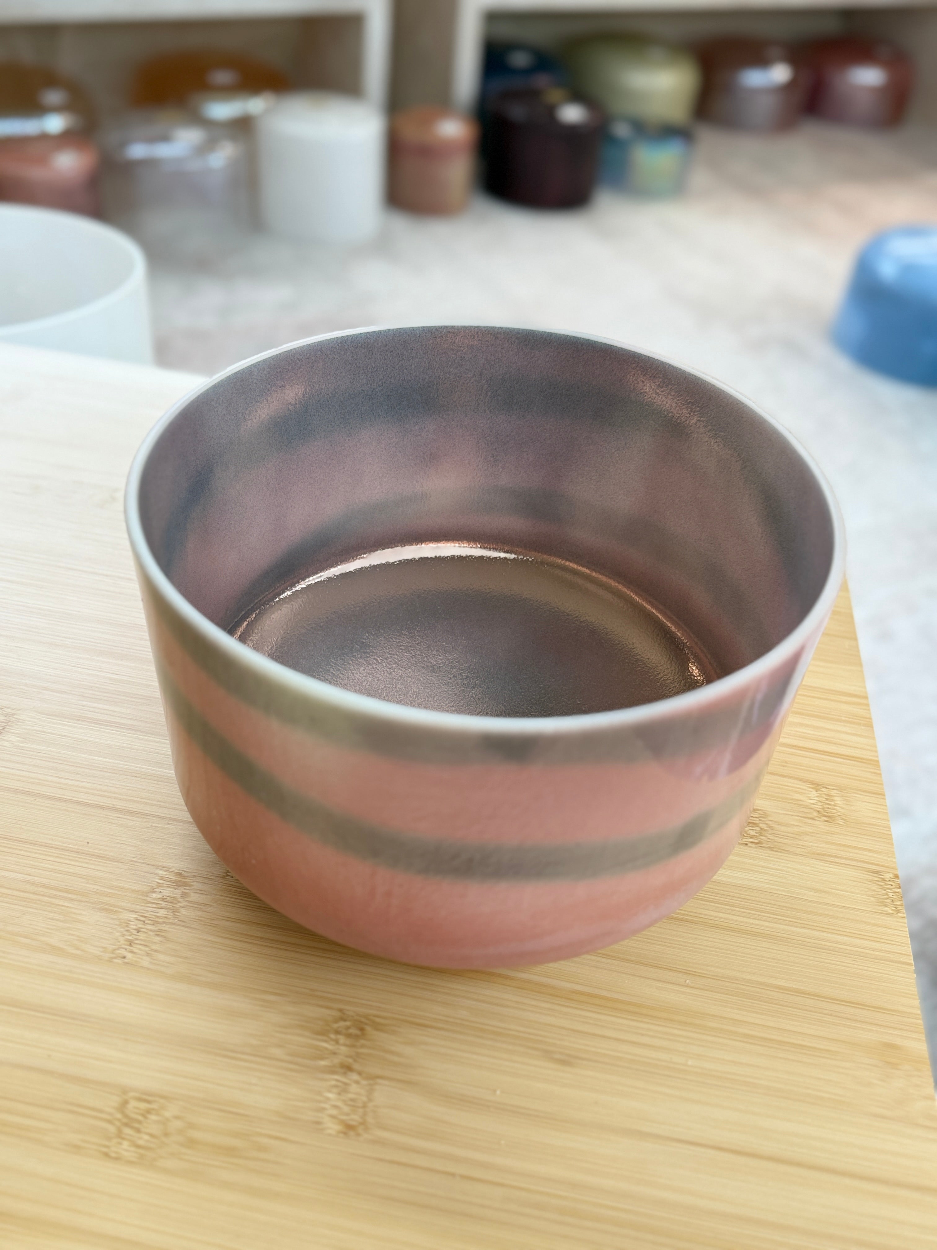 9" E+5 Tiger's Eye, Tibetan Quartz Copper 147080 Crystal Tones® Alchemy Singing Bowl