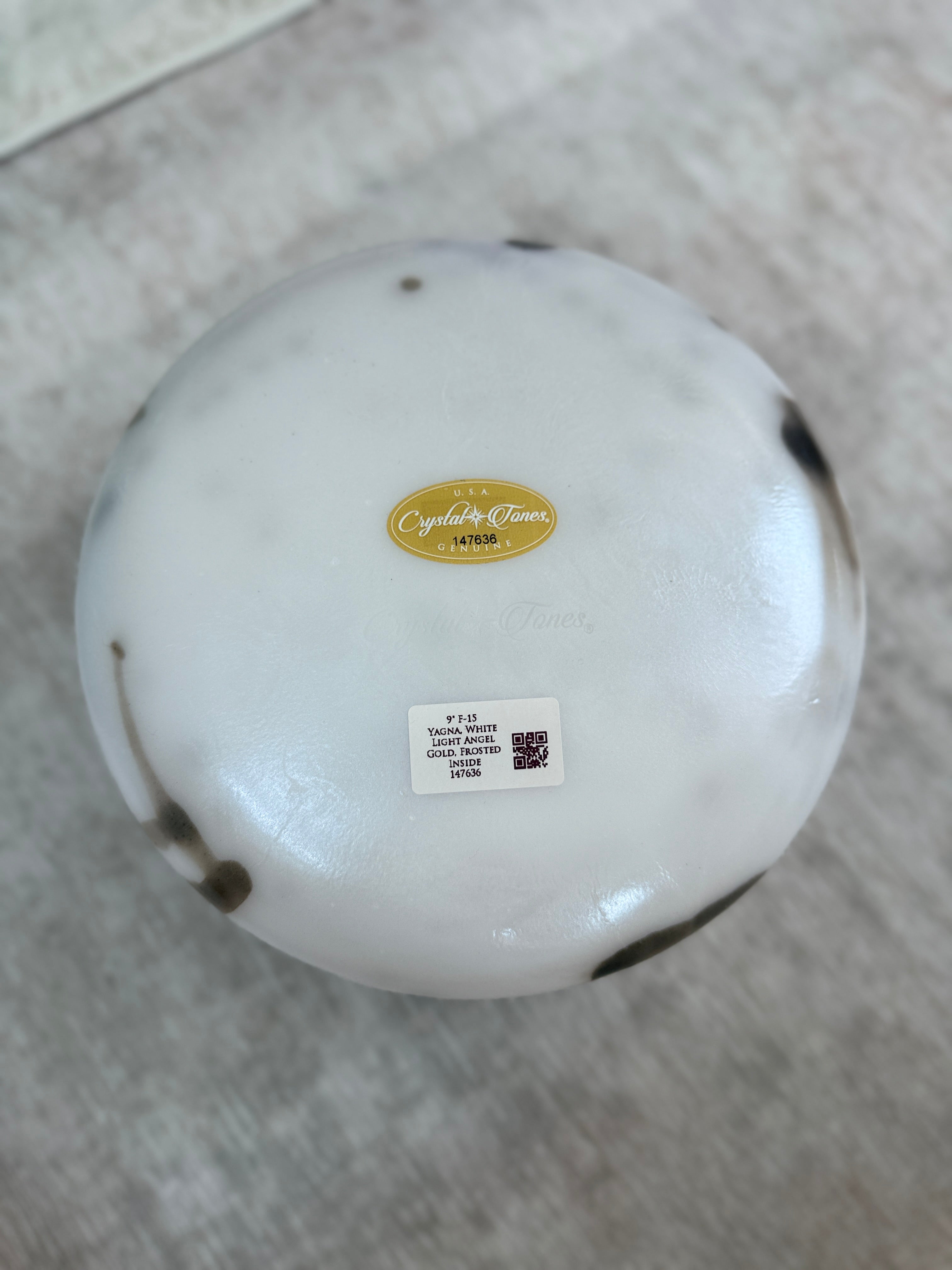 9" F-15 Yagna, White Light Angel Gold 147636 Crystal Tones® Alchemy Singing Bowl