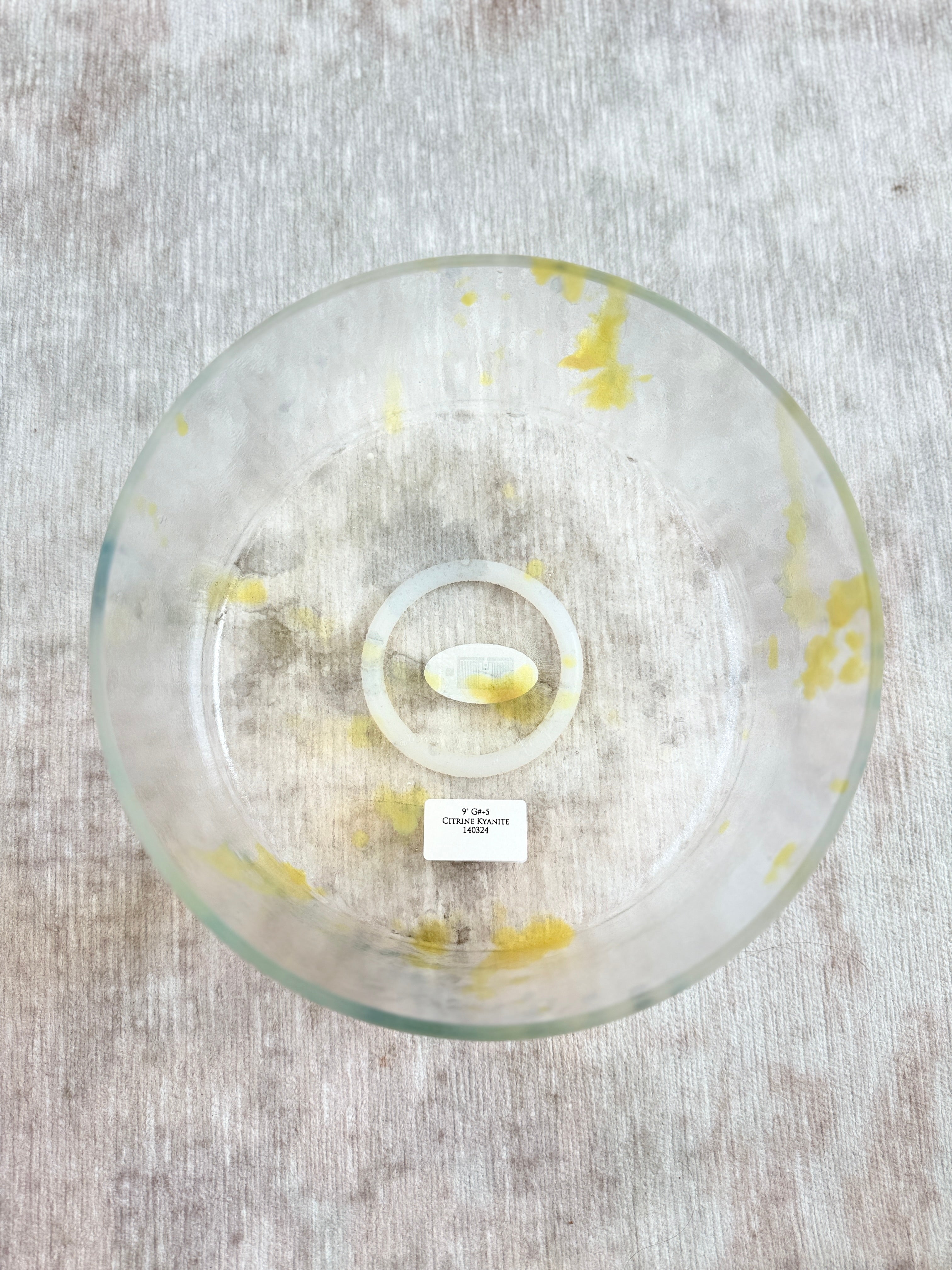 9" G#+5 Citrine, Kyanite 140324 Crystal Tones® Alchemy Singing Bowl