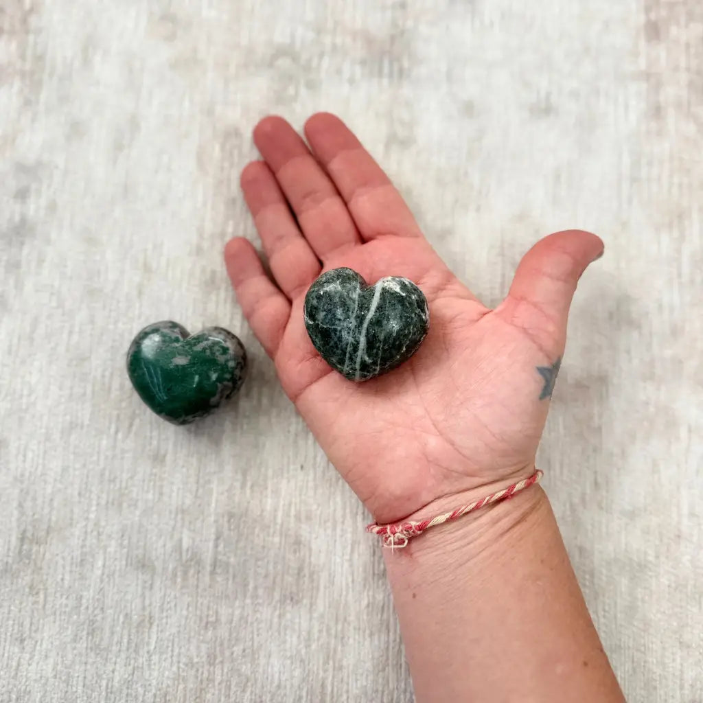 Jade Thick Heart Therapy Stones - Pack de 2