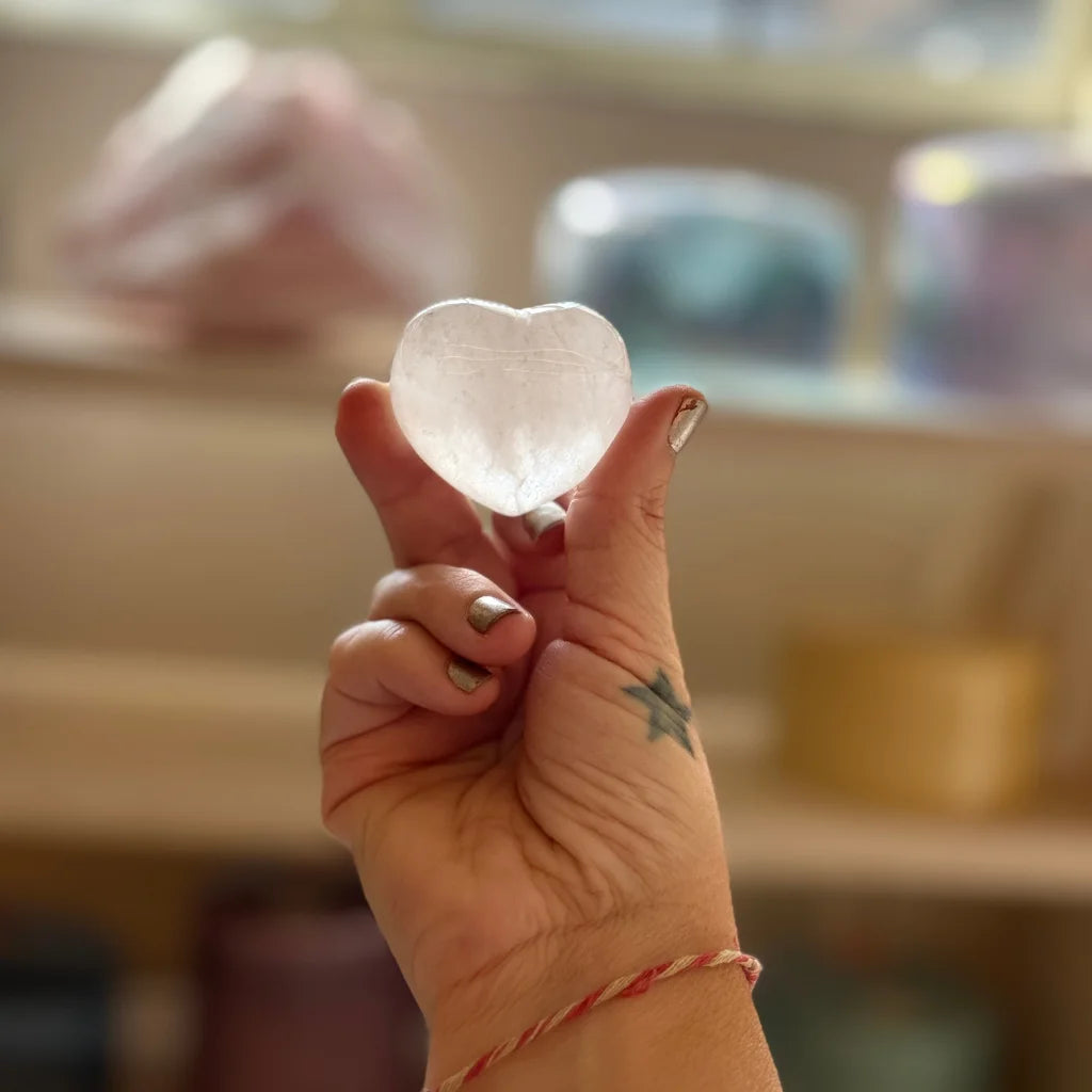 Cuarzo Transparente / Clear Quartz Heart Therapy Stones - Pack of 2