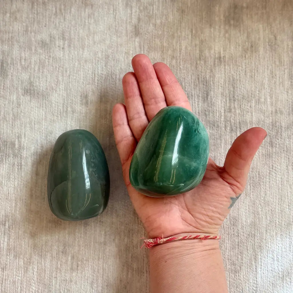 Aventurina Verde / Green Aventurine Large Therapy Stone - Pack of 2