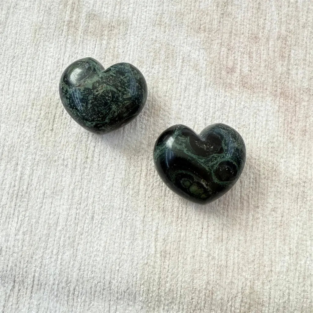 Jaspe Kambaba / Kambaba Jasper Thick Heart Therapy Stones - Pack de 2