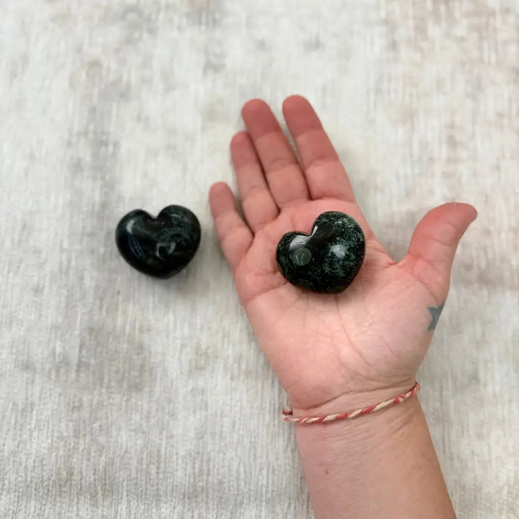 Jaspe Kambaba / Kambaba Jasper Thick Heart Therapy Stones - Pack de 2