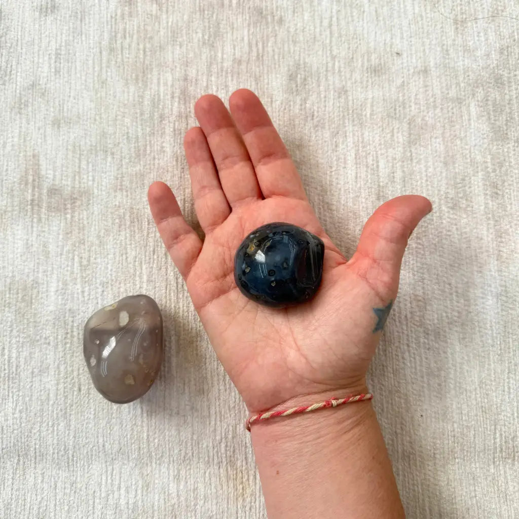 Agata Natural / Natural Agate Small Therapy Stones - Pack de2