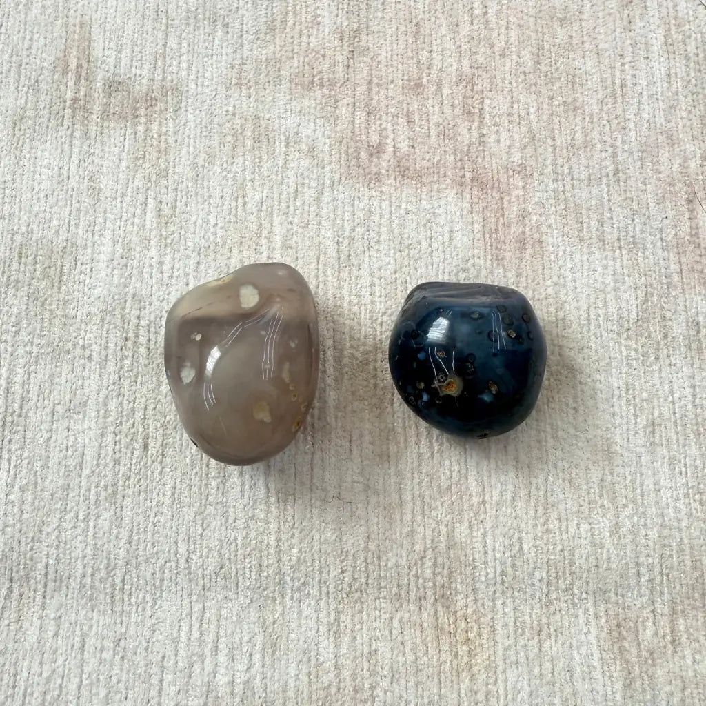 Agata Natural / Natural Agate Small Therapy Stones - Pack de2