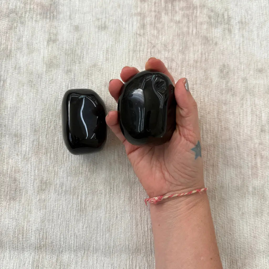 Obsidiana / Obsidian Large Therapy Stones - Pack of 2