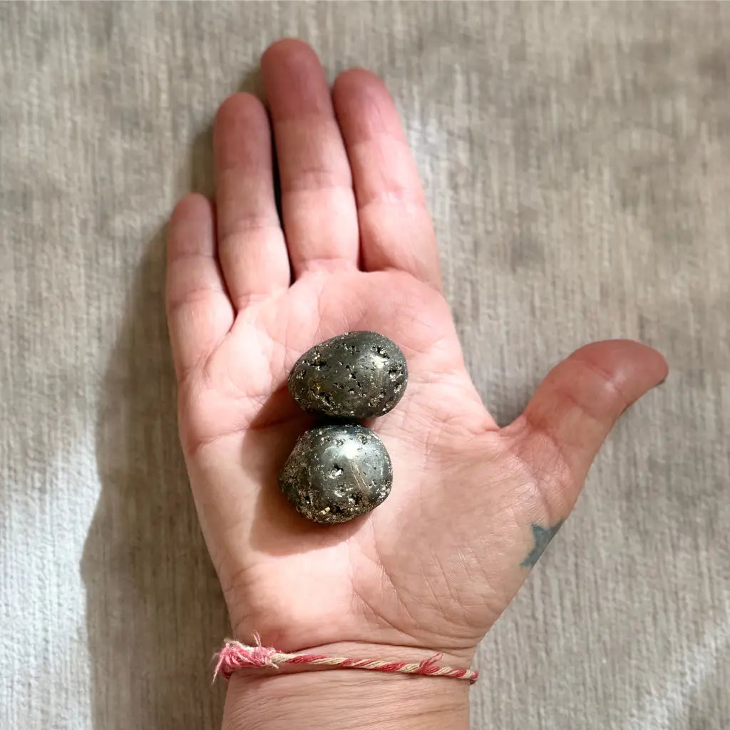 Pirita / Pyrite Small Therapy Stones - Pack of 2