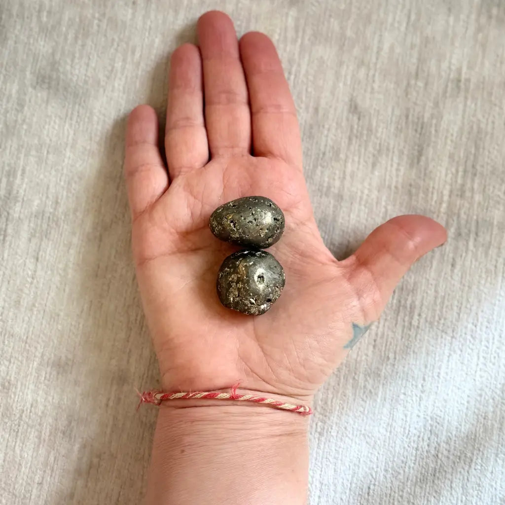 Pirita / Pyrite Small Therapy Stones - Pack of 2