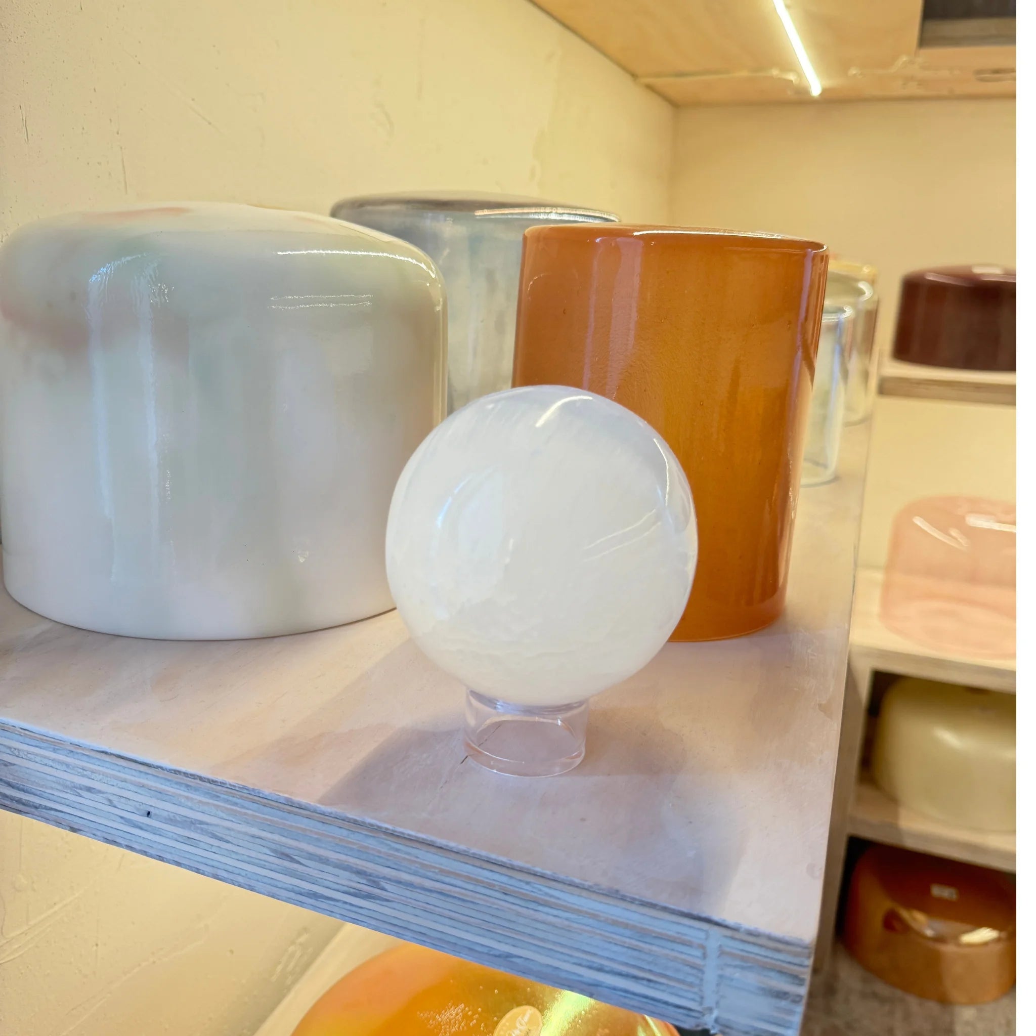 Selenite Sphere with stand