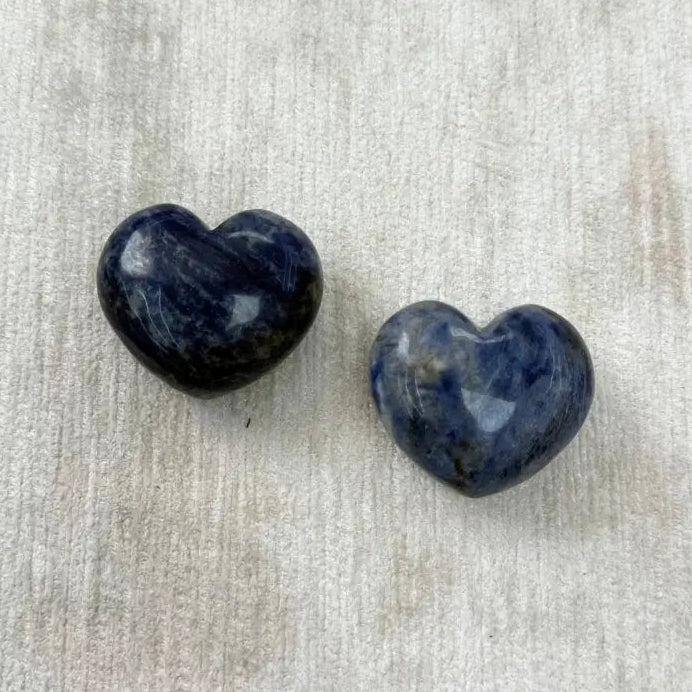 Sodalita / Sodalite Thick Heart Therapy Stones - Pack de 2